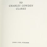 To Charles Cowden Clarke by John Keats. Title page.