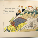 Das Automobil 217-UU by Edmond Cuénod, illustrated by Charles Emile Carlègle. Interior page with illustration of runaway car.