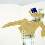Obwohl nichts wagte ist nichts gewonnen [Although nothing ventured nothing is won] by Peter Malutzki. Interior page collage art.