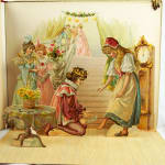 The Land of Long Ago. A Visit to Fairyland with Humpty Dumpty by L. L. Weedon, illustrated by E. Stuart Hardy. Pop up page, Cinderella and her prince.