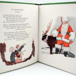 The Rhymes of Goochy Goggles and His Pollywog Named "Woggles" written by Andrew F. Underhill, illustrated by Katharine Sturges. Interior page with illustration of children and Santa Claus.