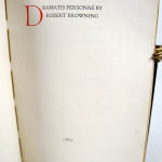 Dramatis Personae by Robert Browning, published by the Doves Press. Title page
