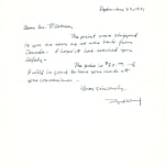 Five autographed letters, signed, to Mr. Fletcher by Lynd Ward. Front page of letter.