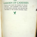 The Garden of Caresses. Title page