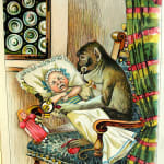Artistic Pussy and her Studio: Moving Pictures with Other Tales by Lothar Meggendorfer. Moving page monkey holding a baby.
