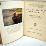 The Growth of Our Nation. Together with: The Problems of Our Nation by Emmett Glitner and Margaret Spaher. Title page of The Growth of Our Nation with illustration of people in a boat.