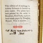 Mothers and Children by Aubrey Schwartz. Colophon with inscription.