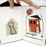 To Open by Laura Davidson. Interior page with collage images.