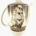 Moby Dick Coffee Pot by Rockwell Kent. Side of teapot.