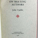 On Meeting Authors by John Updike. Title page.
