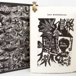 Das Antlitz der Stadte [The Face of the Cities] by Armin T. Wegner, illustrated by Felix M. Furtwangler. Slip case and interior page with illustration.
