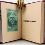 Borglum in Texas by Valentine J. Poska. Interior page with postage stamp.