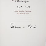"Room to Rhyme" Christmas card. Inscription