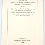 Fourteen Items by the Firefly Press. Comparative table of types title page.