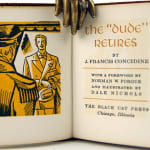 The "Dude" Retires by J. Francis Concidine, illustrated by Dale Nichols. Title page.