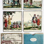 Jeu de voyages dans les cinq parties du monde. Cards and envelope