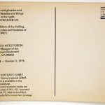 Postcard for the LBMA Arts Forum, back