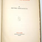The Cage by Arturo Giovannitti. Title page