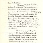 Five autographed letters, signed, to Mr. Fletcher by Lynd Ward. First page of letter.