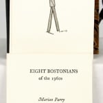 Eight Bostonians of the 1960s by Marian Parry. Title page and man walking.