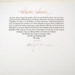 Atlantic Salmon, published by the Cheloniidae Press. Colophon