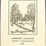 Amherst College New Year's Greeting, 1953 with quotes by Robert Frost. Front cover.