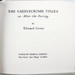 Uncorrected proof for The Gashlycrumb Tinies. Title page