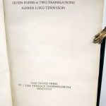 Seven Poems & Two Translations by Alfred Lord Tennyson, published by the Doves Press. Title page