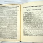 The First American Bible ; A Leaf From a Copy of the Bible Translated into the Indian Language by John Eliot and Printed at Cambridge in New England in the Year 1663. Leaf