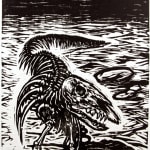 Dinge by Gustav Wolf. Print with bird creature.