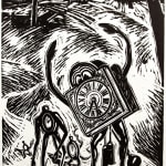 Dinge by Gustav Wolf. Print with clock creatures.
