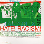 Studio mock-up of a Malcolm X poster