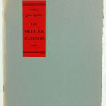 On Meeting Authors by John Updike. Front cover.