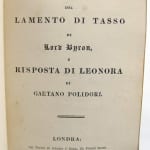 Lamento di Tasso e Risposta di Leonora title page