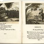 Old Friends in New Dress; or, Familiar Fables in Verse by Richard Scrafton Sharpe. Interior page with engravings.