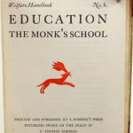 Welfare Handbook No. 8: Education. Together with: Welfare Handbook No. 9: Missions, and Welfare Handbook No. 10: War Memorial illustrated by Eric Gill. Title page, no 8.