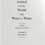 The Animal Is in the World Like Water in Water. Title page