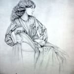 Victorian Women of Inspiration. Sarah Bernhardt and Jane Morris. Two Portraits by Robert Gould. Profile portrait of woman.