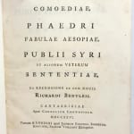 Publii Terentii Afri, Comoediae; Phaedri, Fabulae Aesopiae; Publii Syri, Sententiae. Title page