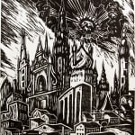 Dinge by Gustav Wolf. Print with city.