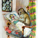 Histoires Pour Rire by Lothar Meggendorfer. Moving page, monkey holding baby.