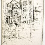 The Etching of Contemporary Life by Frank Weitenkampf illustrated by Ernest D. Roth. Interior page with illustration of buildings.