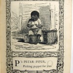 The Childs Own Alphabet published by Low & Son. Interior page of illustrated letter P.