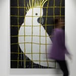Gabrielle Graessle, golden cage, 2024, acrylic and glitter on canvas