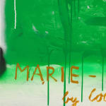Gabrielle Graessle, marie-antoinette hunting, 2025, acrylic and spray on canvas