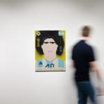 Gabrielle Graessle, diego, 2024 80 x 60 cm Acrylic spray and glitter, Installation view at PULPO GALLERY