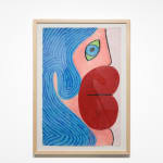 Ed Boner, Antoine Griezmann, 2024, oil sticks on paper, Installation view at PULPO GALLERY