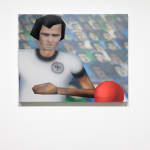 Gao Hang, Beckenbauer with red football, 2024, Installation view at PULPO GALLERY