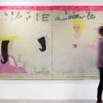 Gabrielle Graessle, m.a. reads j.j.r, 2025 acrylic and spray on canvas