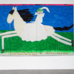Gabrielle Graessle, marie-antoinette hunting, 2025, acrylic and spray on canvas